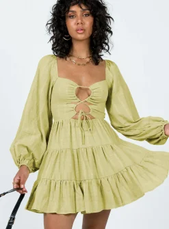 Princess Polly Campbell Mini Dress  Sage Best
