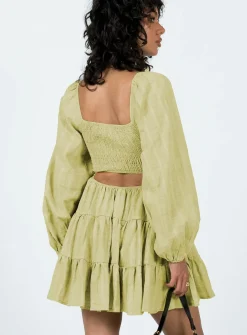 Princess Polly Campbell Mini Dress Sage Best