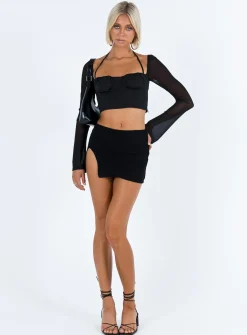 Princess Polly Capel Long Sleeve Top  Black Fashion