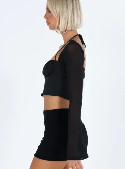 Princess Polly Capel Long Sleeve Top  Black Fashion