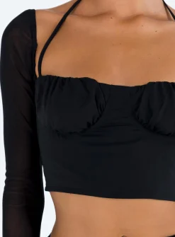 Princess Polly Capel Long Sleeve Top  Black Fashion
