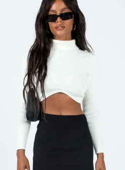 Princess Polly Caplick Long Sleeve Top Off White Cheap