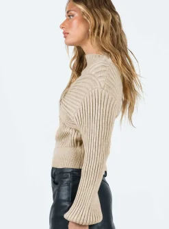 Princess Polly Cardoc Sweater  Beige Discount