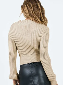 Princess Polly Cardoc Sweater  Beige Discount