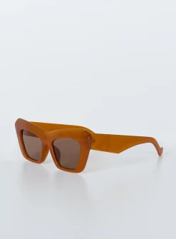 Princess Polly Care For You Sunglasses  Brown Flash Sale