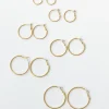 Princess Polly Cari Hoop Earring Pack  Gold Discount