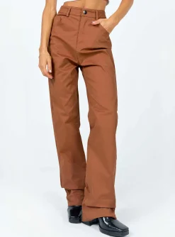 Princess Polly Carissa Wide Leg Denim Jeans  Brown Hot
