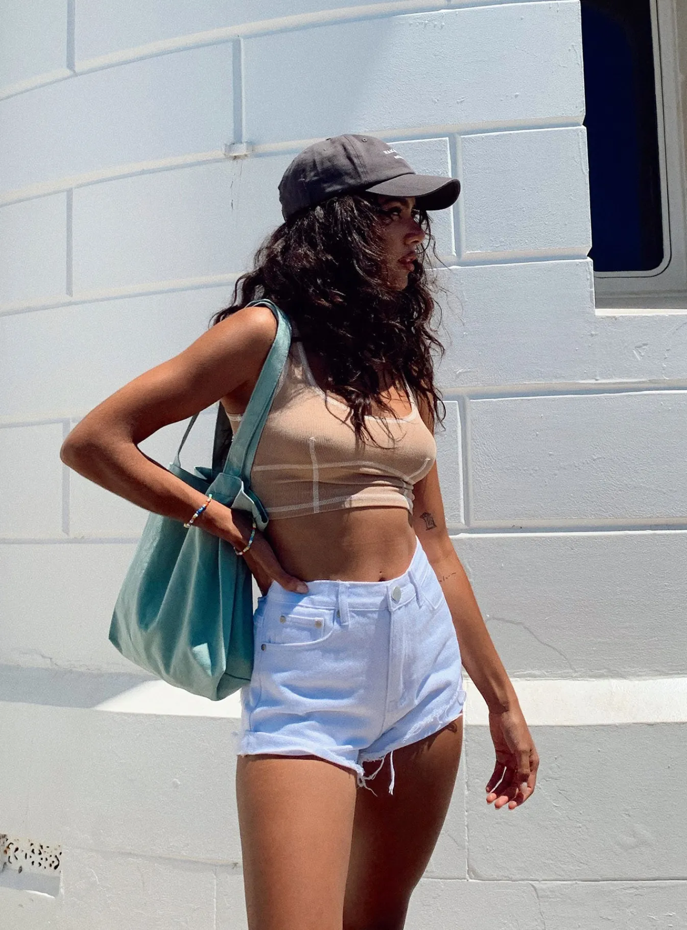 Princess Polly Carl Top Beige Flash Sale