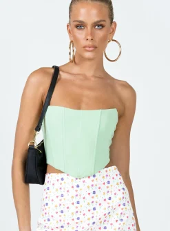 Princess Polly Carlie Top  Green Clearance