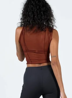 Princess Polly Carlingford Lace Up Top Brown Cheap