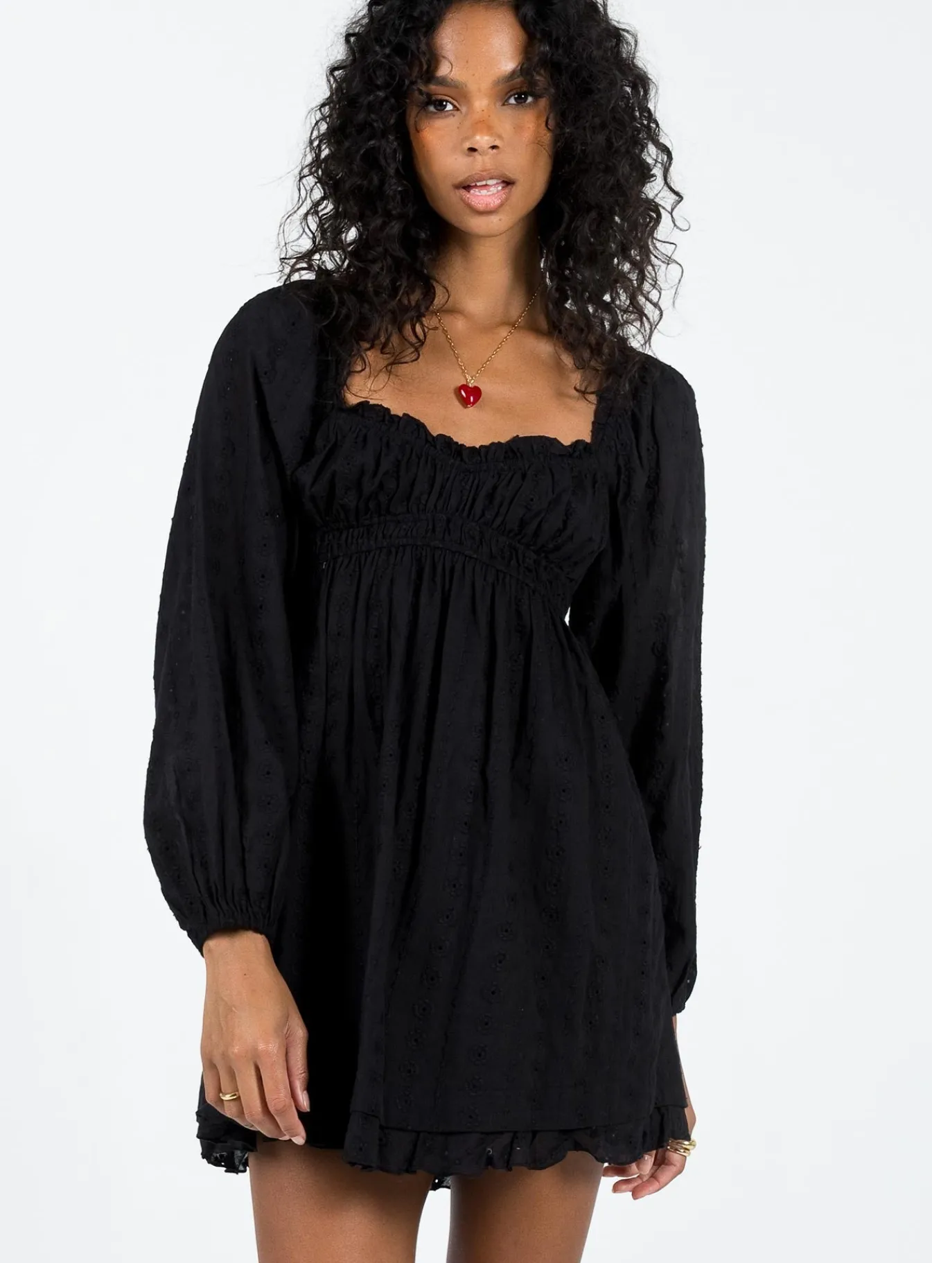 Princess Polly Carlita Long Sleeve Mini Dress Black Store