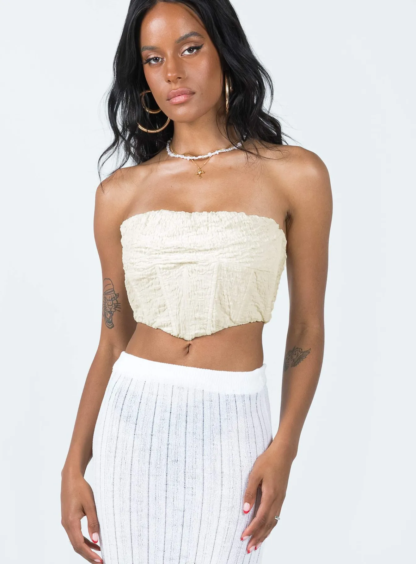 Princess Polly Carlsen Strapless Top Cream Clearance