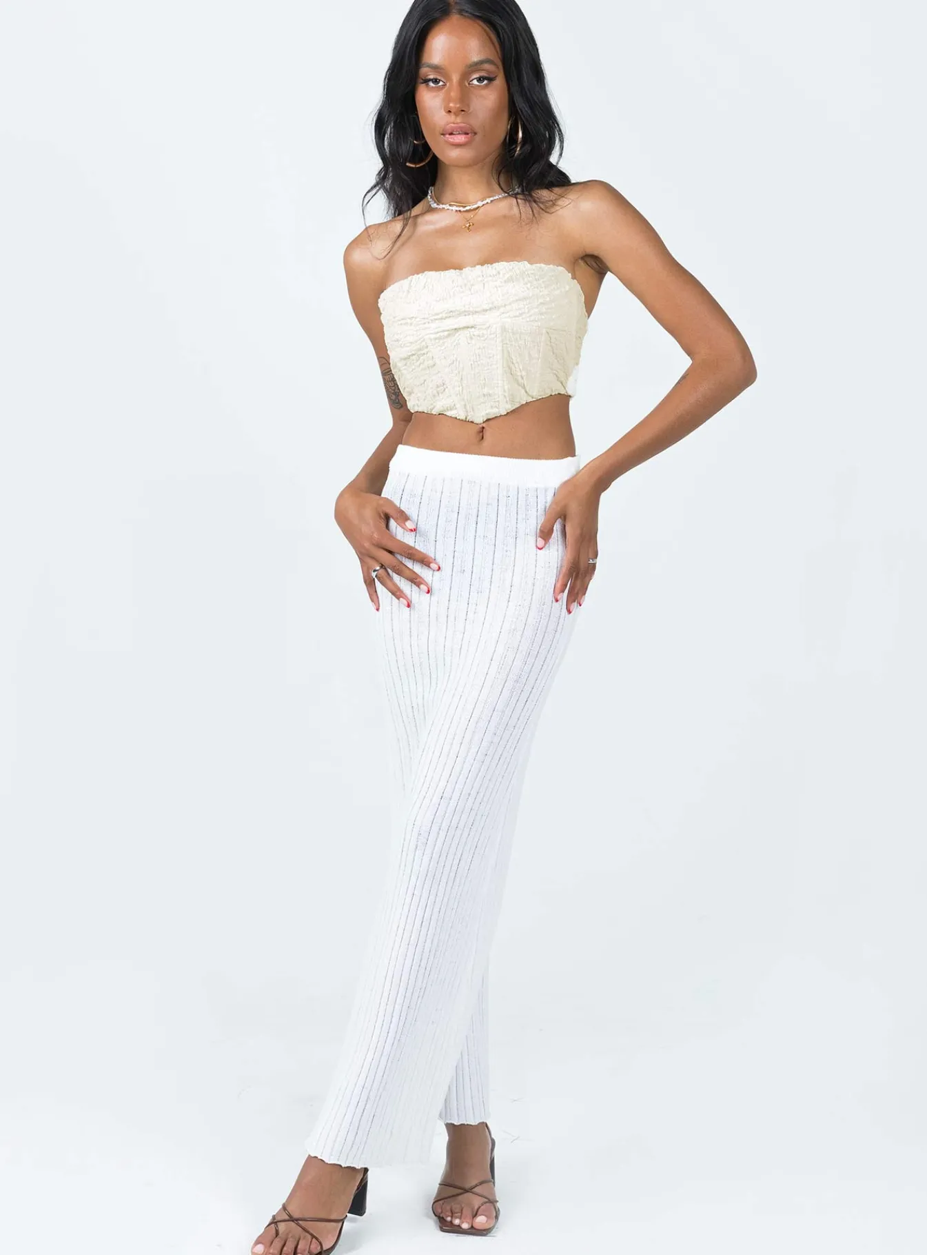 Princess Polly Carlsen Strapless Top Cream Clearance