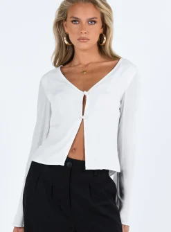 Princess Polly Carmaine Long Sleeve Top  White Shop