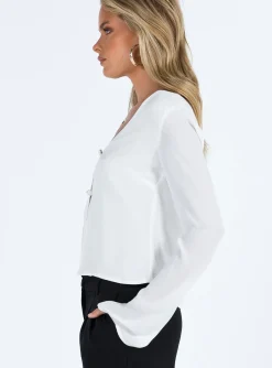 Princess Polly Carmaine Long Sleeve Top  White Shop