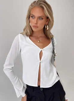 Princess Polly Carmaine Long Sleeve Top  White Shop