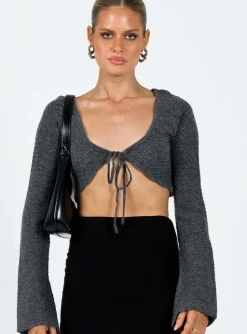 Princess Polly Carmel Bolero Top  Charcoal Shop