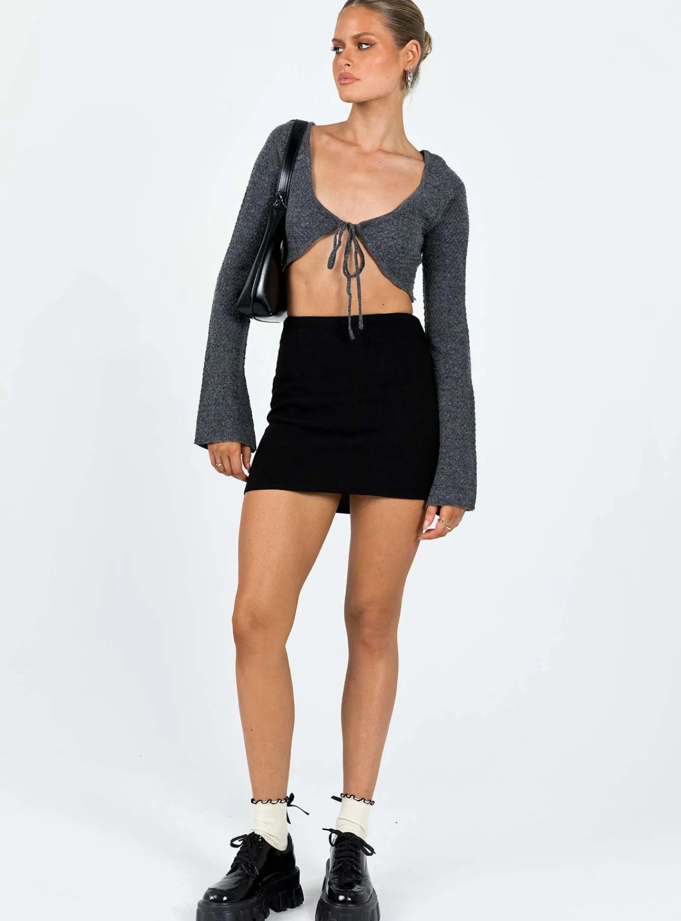 Princess Polly Carmel Bolero Top Charcoal Shop