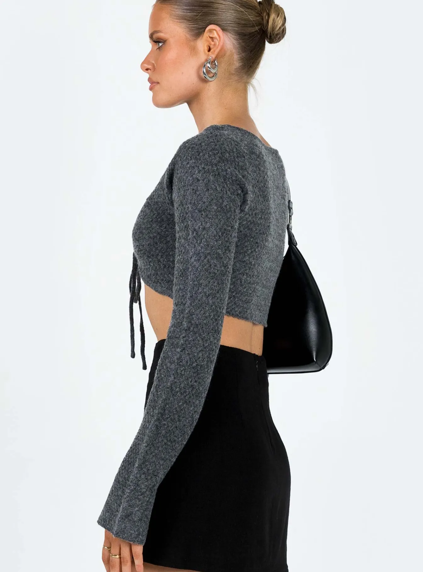 Princess Polly Carmel Bolero Top Charcoal Shop