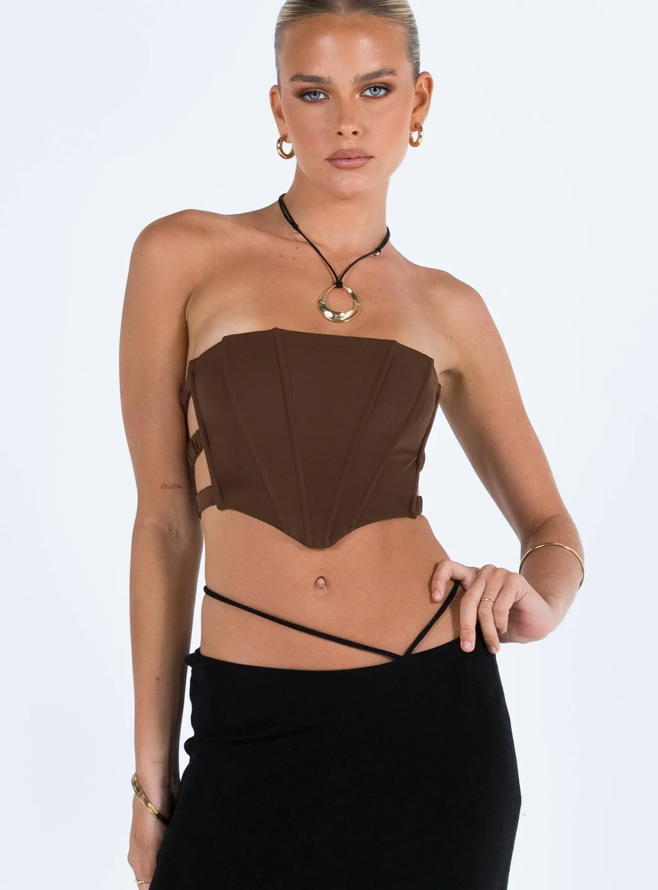 Princess Polly Carnlea Strapless Top Brown Flash Sale