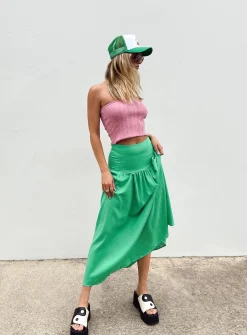 Princess Polly Carol Maxi Skirt Green Cheap