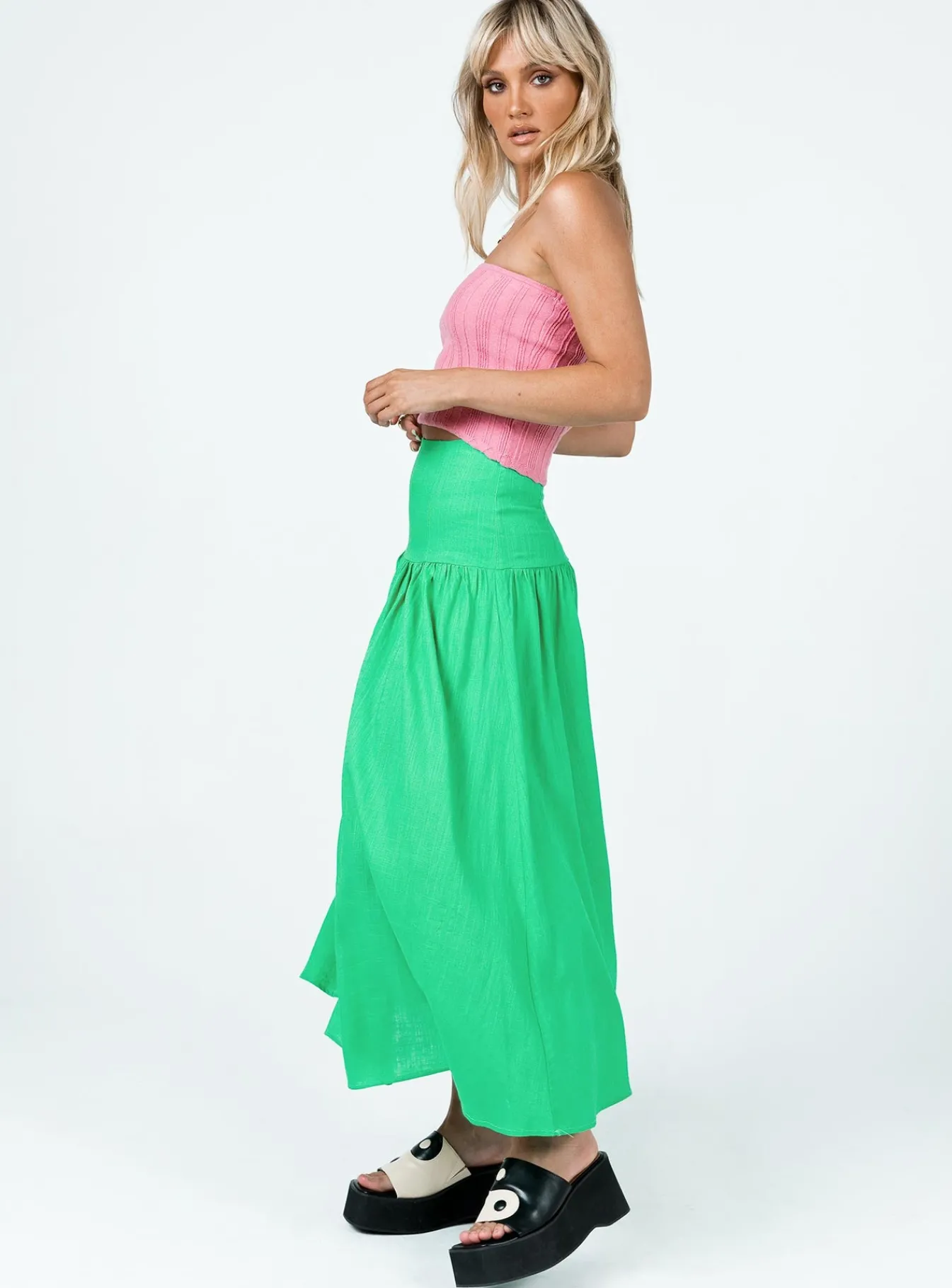 Princess Polly Carol Maxi Skirt Green Cheap