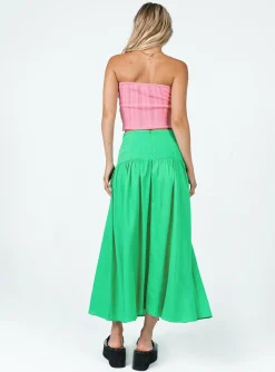 Princess Polly Carol Maxi Skirt Green Cheap