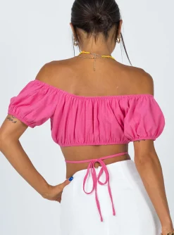 Princess Polly Carrington Top  Pink New