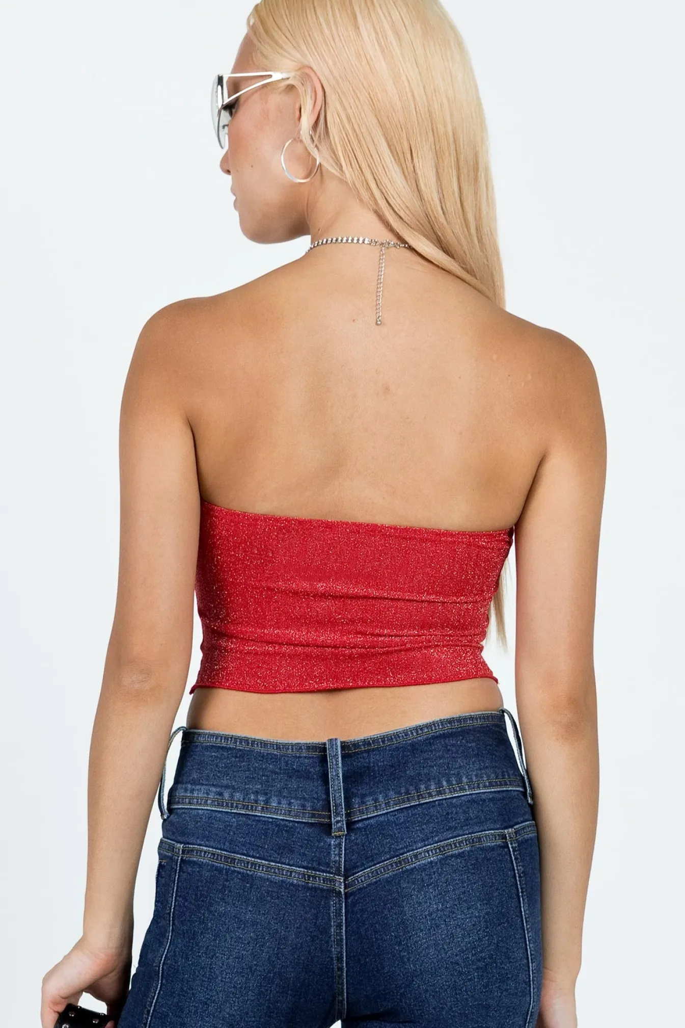 Princess Polly Carrow Strapless Top Red Clearance