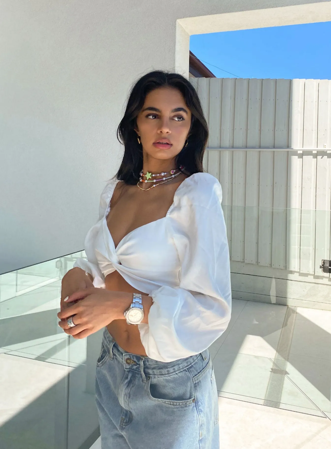 Princess Polly Carson Long Sleeve Toplower Impact White New