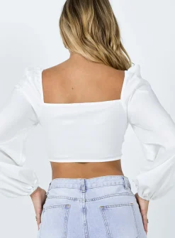 Princess Polly Carson Long Sleeve Toplower Impact White New