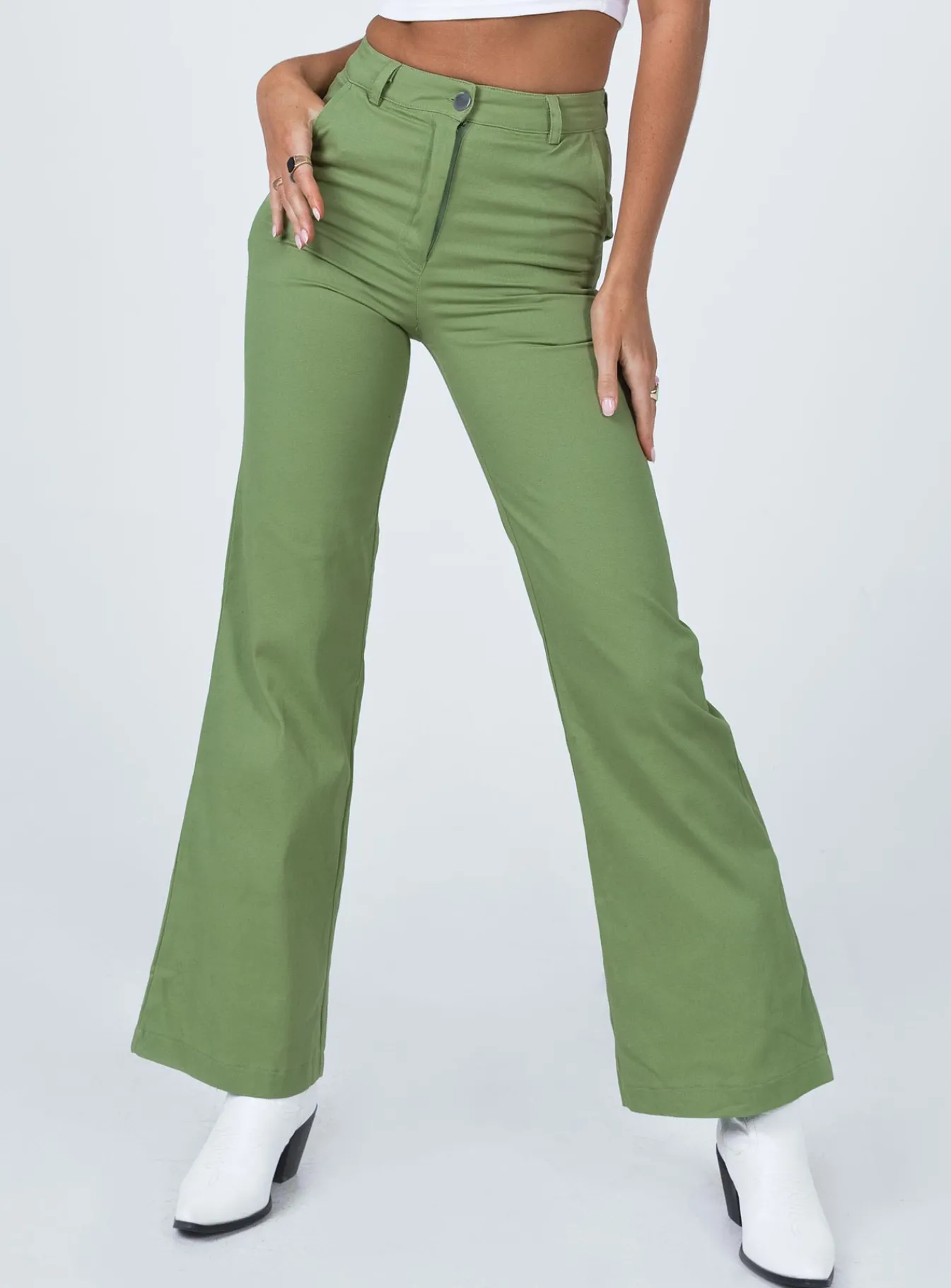 Princess Polly Carson Pants Green Hot
