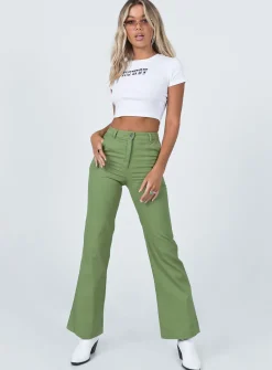 Princess Polly Carson Pants Green Hot
