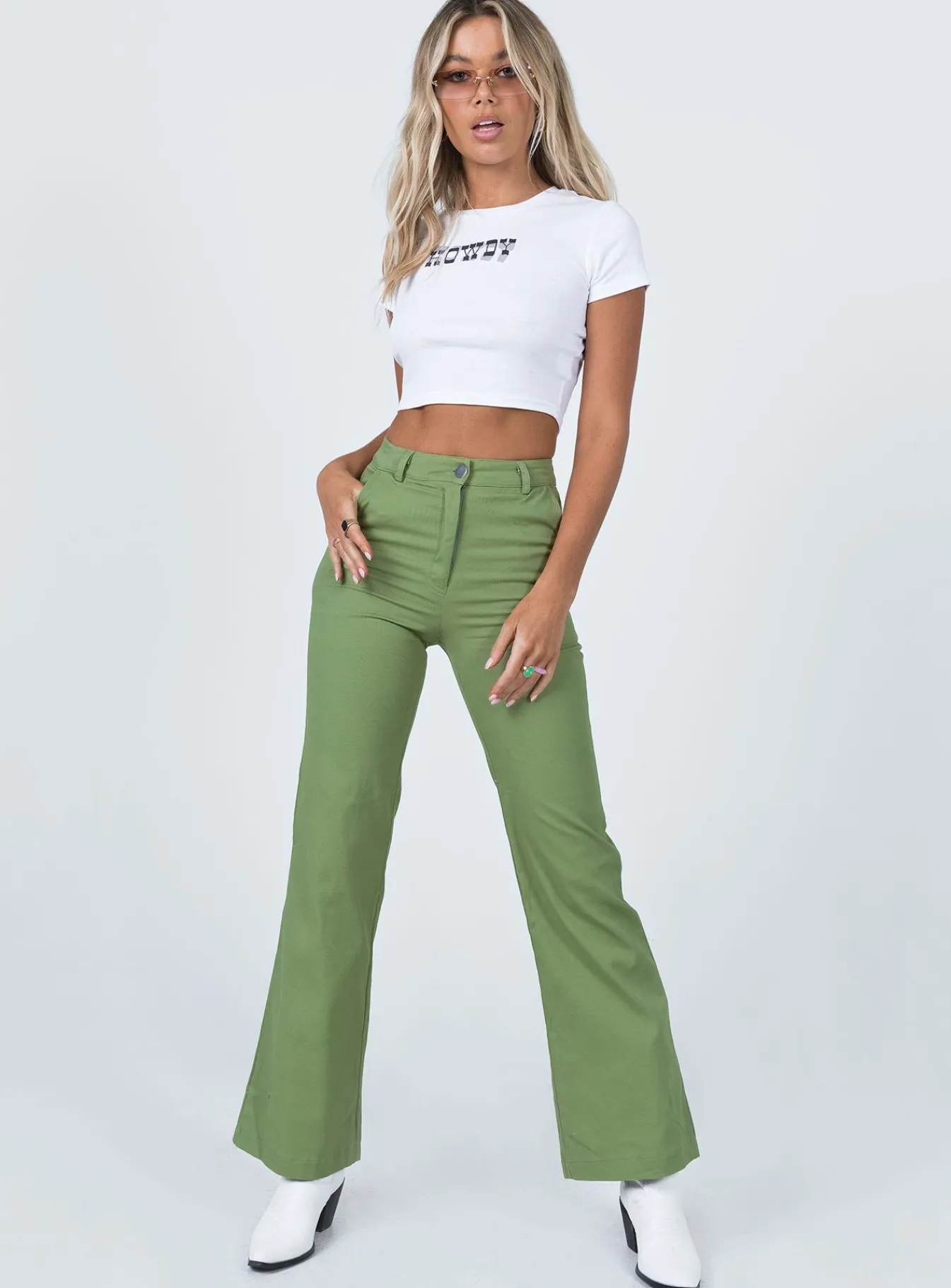 Princess Polly Carson Pants Green Hot