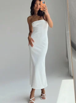 Princess Polly Carter Maxi Dress  White Cheap
