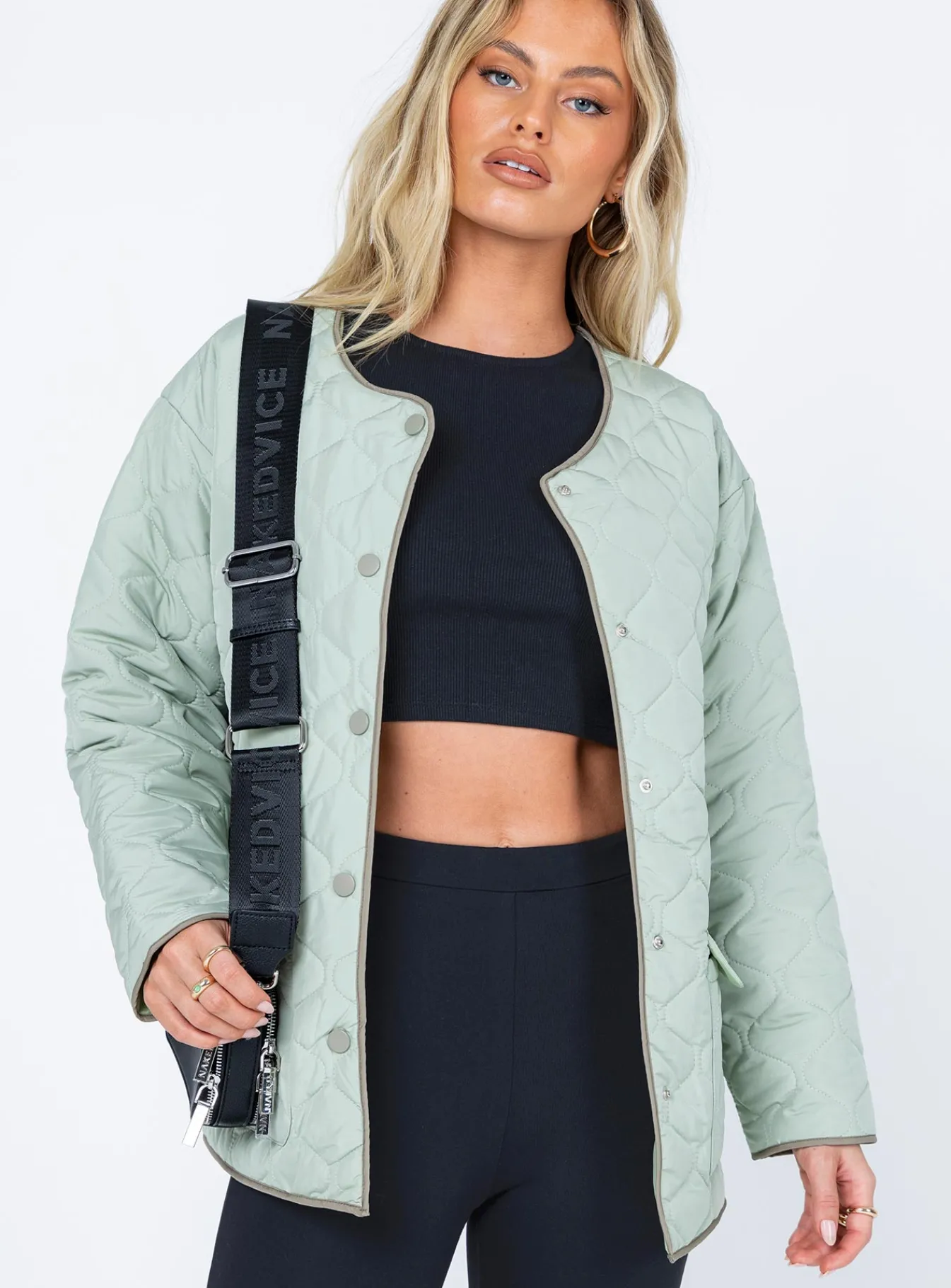 Princess Polly Carter Quilted Liner Jacket Green Sale