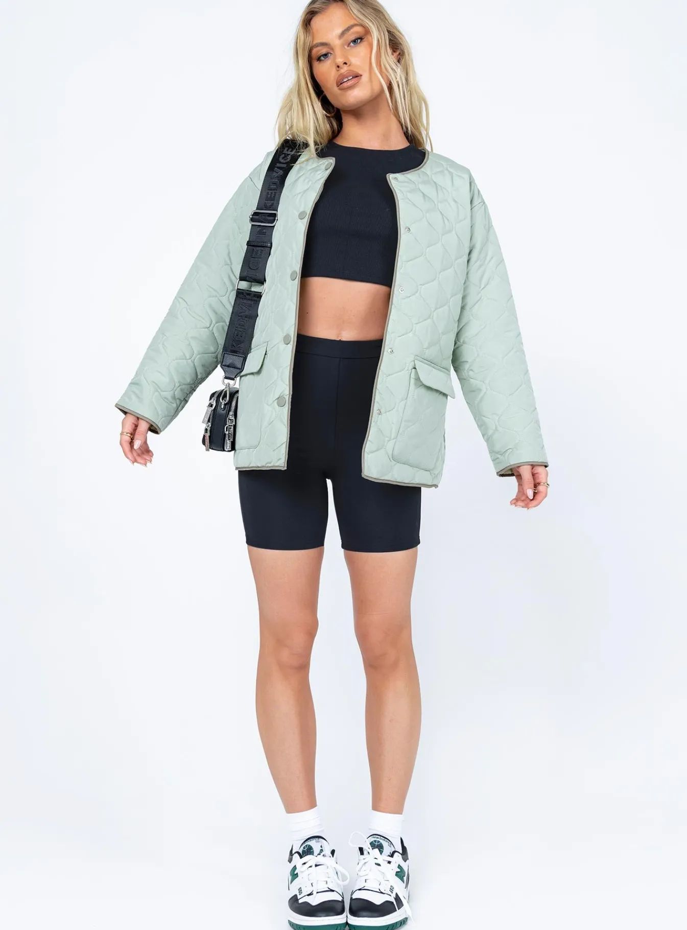 Princess Polly Carter Quilted Liner Jacket Green Sale