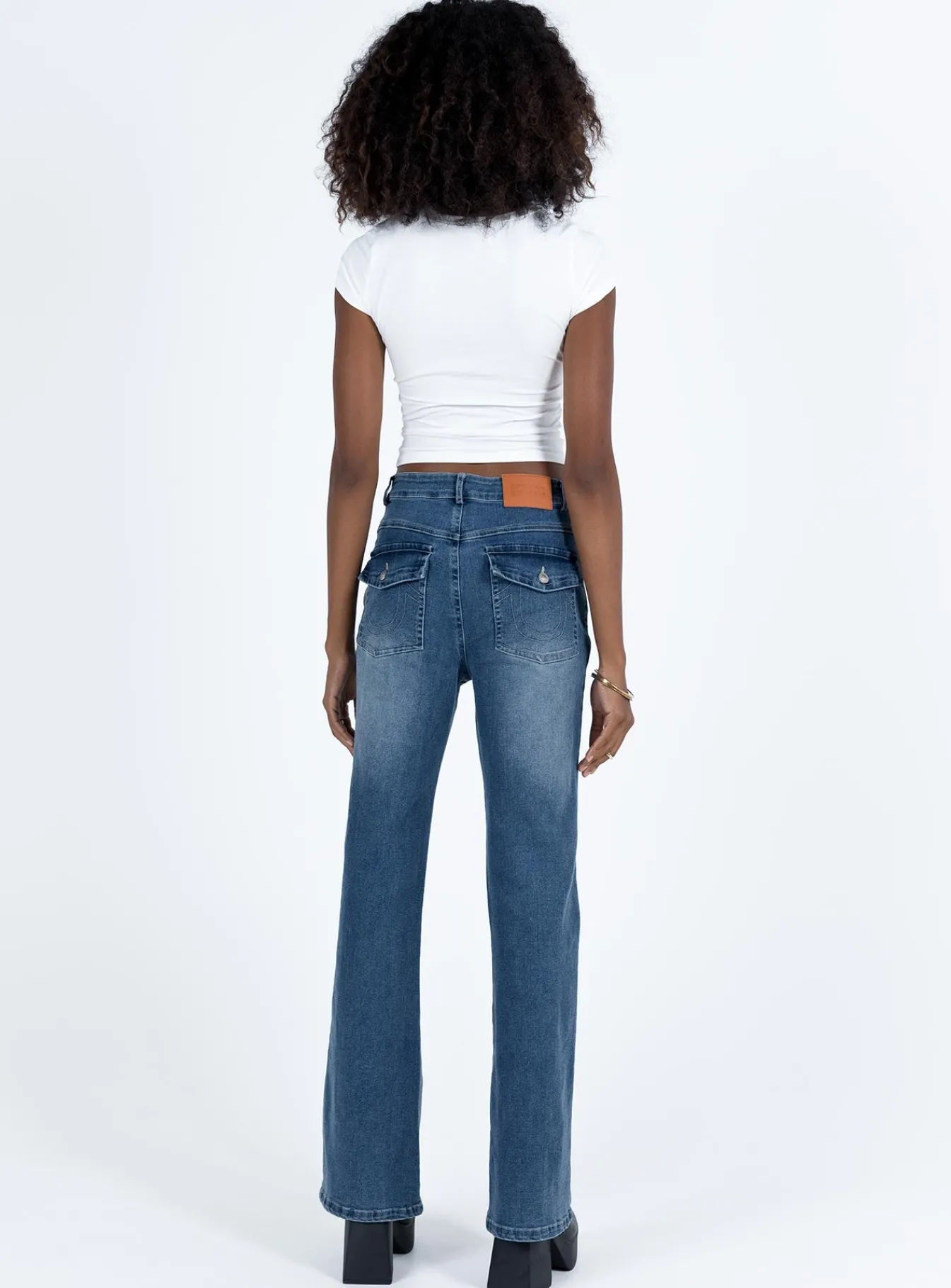 Princess Polly Carvalho Flare Jeans Mid Wash Denim Best Sale