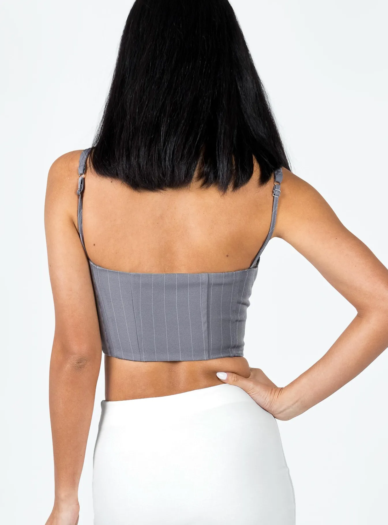 Princess Polly Carvey Top Slate Grey Shop