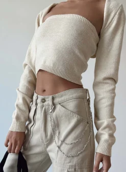 Princess Polly Casey Sweater Set  Beige Flash Sale