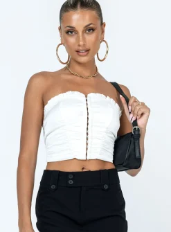 Princess Polly Cason Strapless Top  White Cheap