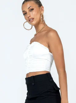 Princess Polly Cason Strapless Top  White Cheap
