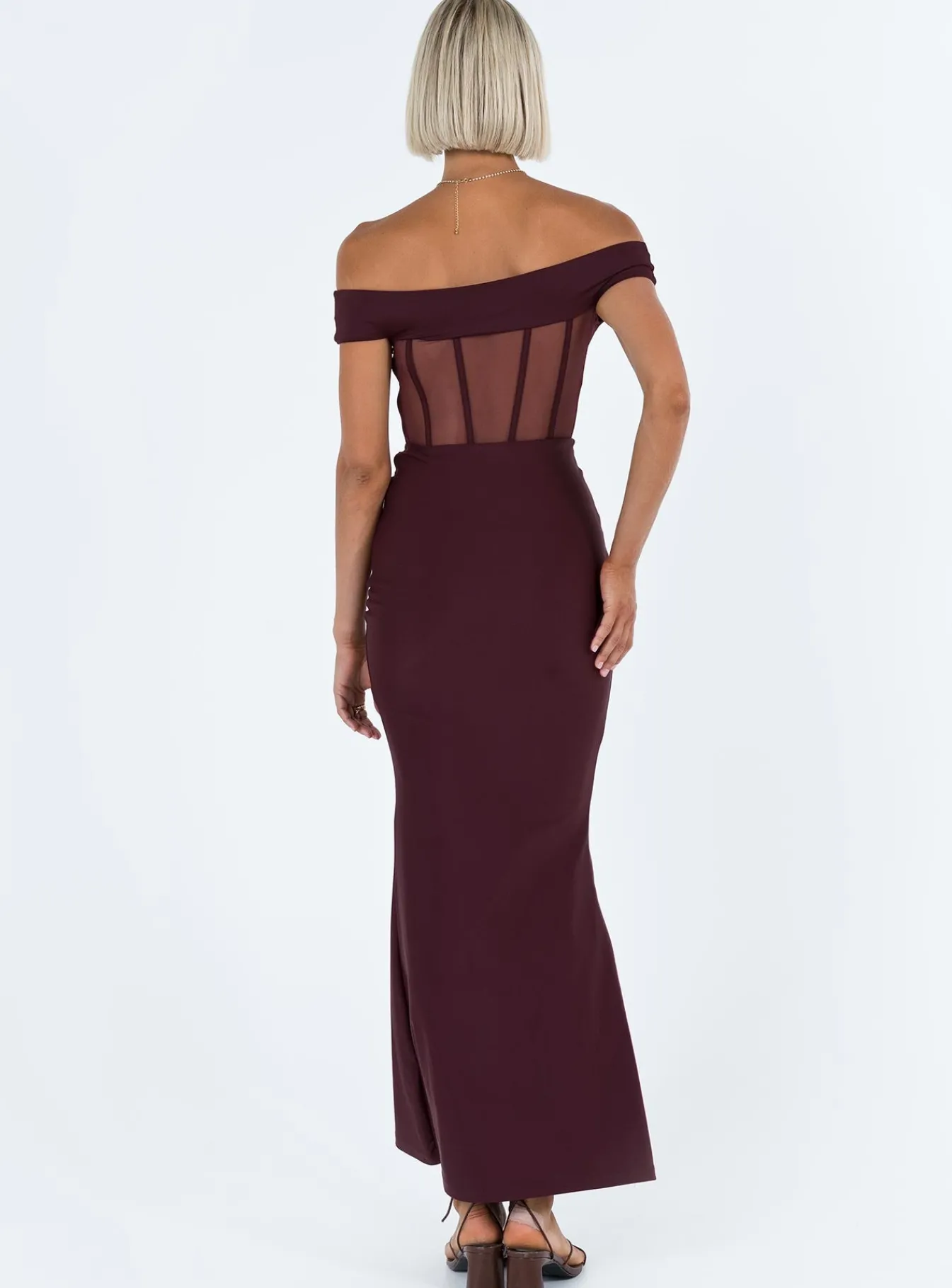 Princess Polly Cassady Off The Shoulder Maxi Dress Purple New