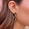 Princess Polly Castial Earrings/ Black   Gold Online