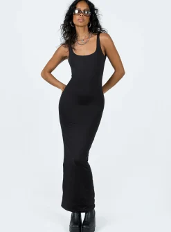 Princess Polly Castling Maxi Dress  Black New