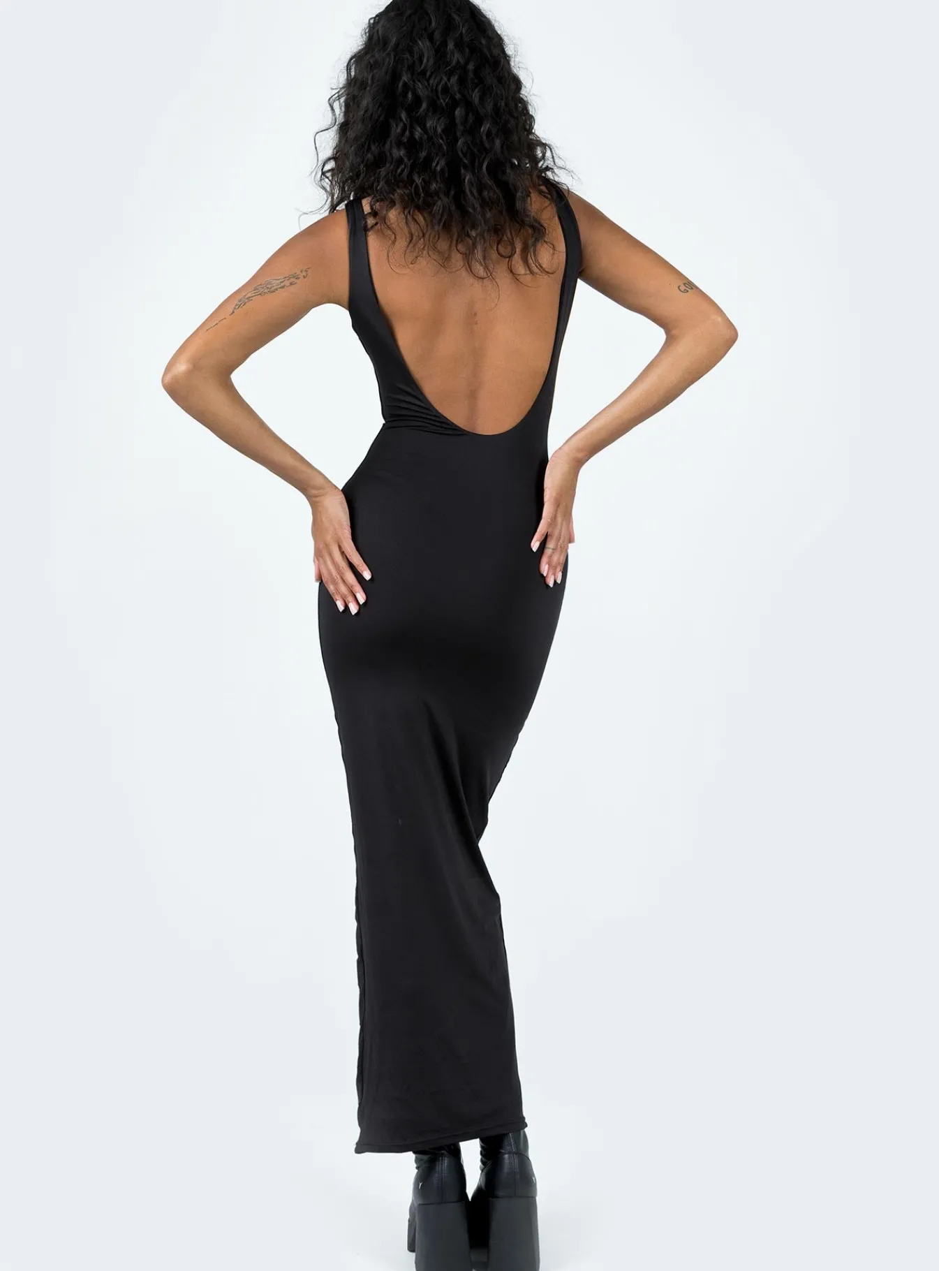 Princess Polly Castling Maxi Dress Black New