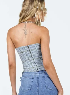 Princess Polly Catalonia Tube Top Blue Clearance