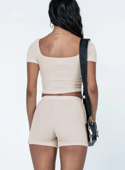 Princess Polly Catarina Bike Shorts  Beige Cheap
