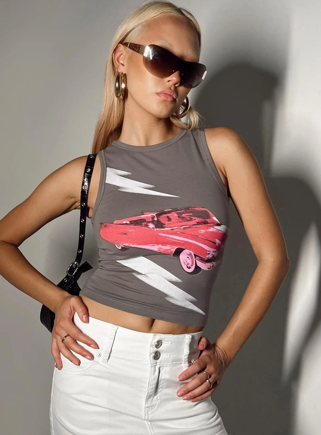 Princess Polly Catch Me Tank Top Slate Hot