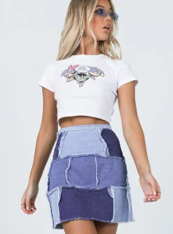 Princess Polly Catherine Patchwork Mini Skirt  Denim Hot